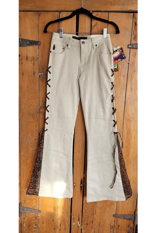 Vintage Y2K Mudd Pants Bellbottom Jeans Leopard La