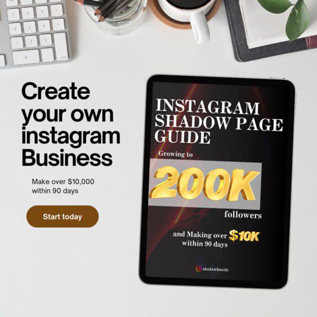 Instagram Shadow Page Guide - Etsy