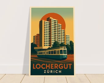 reduktlinien - Lochergut Zürich - Poster aus mattem Papier in Museumsqualität