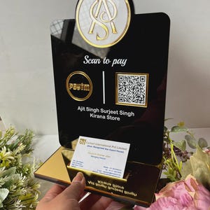 Placa de código QR personalizada, placa de QR personalizada, placa de método de pagamento, decoração de loja, placa de mídia social empresarial, placa de gorjeta, placa de logotipo personalizada
