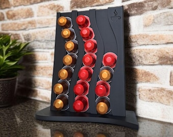 Tu compañero de café / Organizador moderno de cápsulas para Nespresso: estante de almacenamiento de encimera con diseño de espiral / Imprescindible para la decoración de la cocina y la cafetería