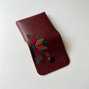 Monedero bordado/Bordado artesanal/Monedero unisex bordado tradicional