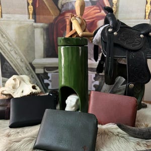 Cartera bifold / cartera para caballero de piel / cartera para hombre / cartera de piel / cartera de cuero / billetera
