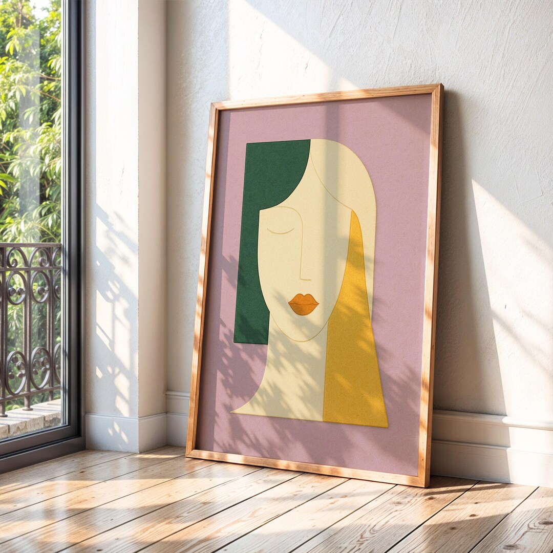 Abstract Woman Face Wall Art Printable – Minimalist Female Portrait ...