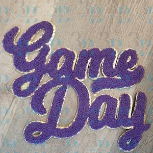 PURPLE Game Day Chenille Iron-on Patch