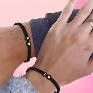 Pulseras personalizadas con inicial y corazón, regalo artesanal A-Z para parejas, amistad o familia, pulseras ajustables únicas y originales