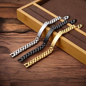 pulsera grabada para hombre, pulsera de acero inoxidable, pulseras coloridas, pulsera hecha a mano, pulsera minimalista, regalo