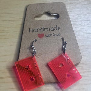 cassette tape earrings