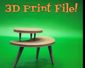 STL Digital File for 1:12 Dollhouse MCM Retro Table