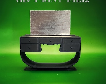 STL DIGITAL FILE! Art Deco Style 1:12 Miniature Vanity for 3D Printing!