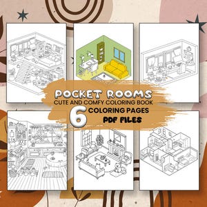 Pocket Room, Cute Coloring Book for Relaxing , Pocket World Miniature Worlds Coloring Book