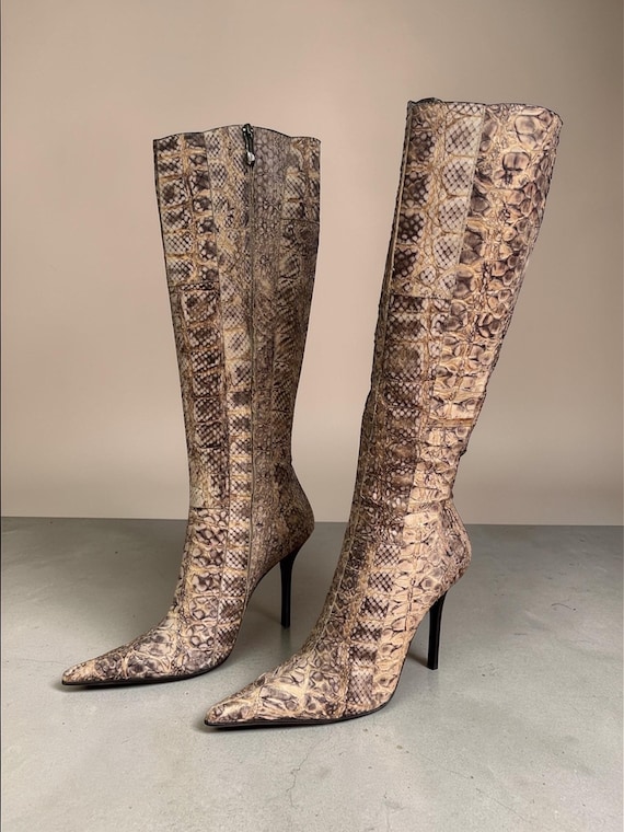 Gianmarco Lorenzi Python Knee-High Boots – Vintag… - image 2