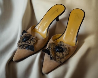 Vintage Vicini Giuseppe Zanotti Bejeweled Turtle Mule Heels / 35