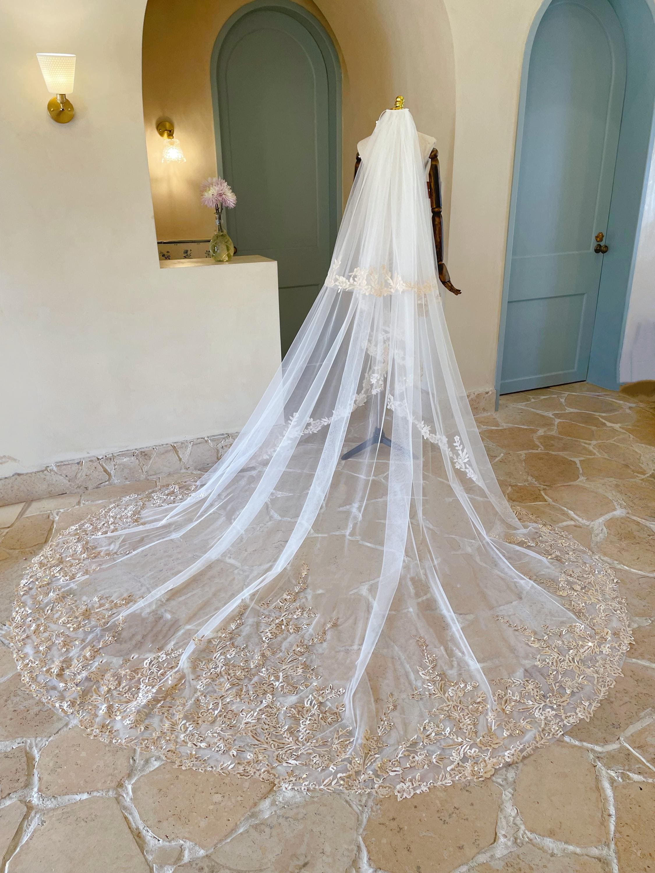 Two Tier Gold Veil - Etsy