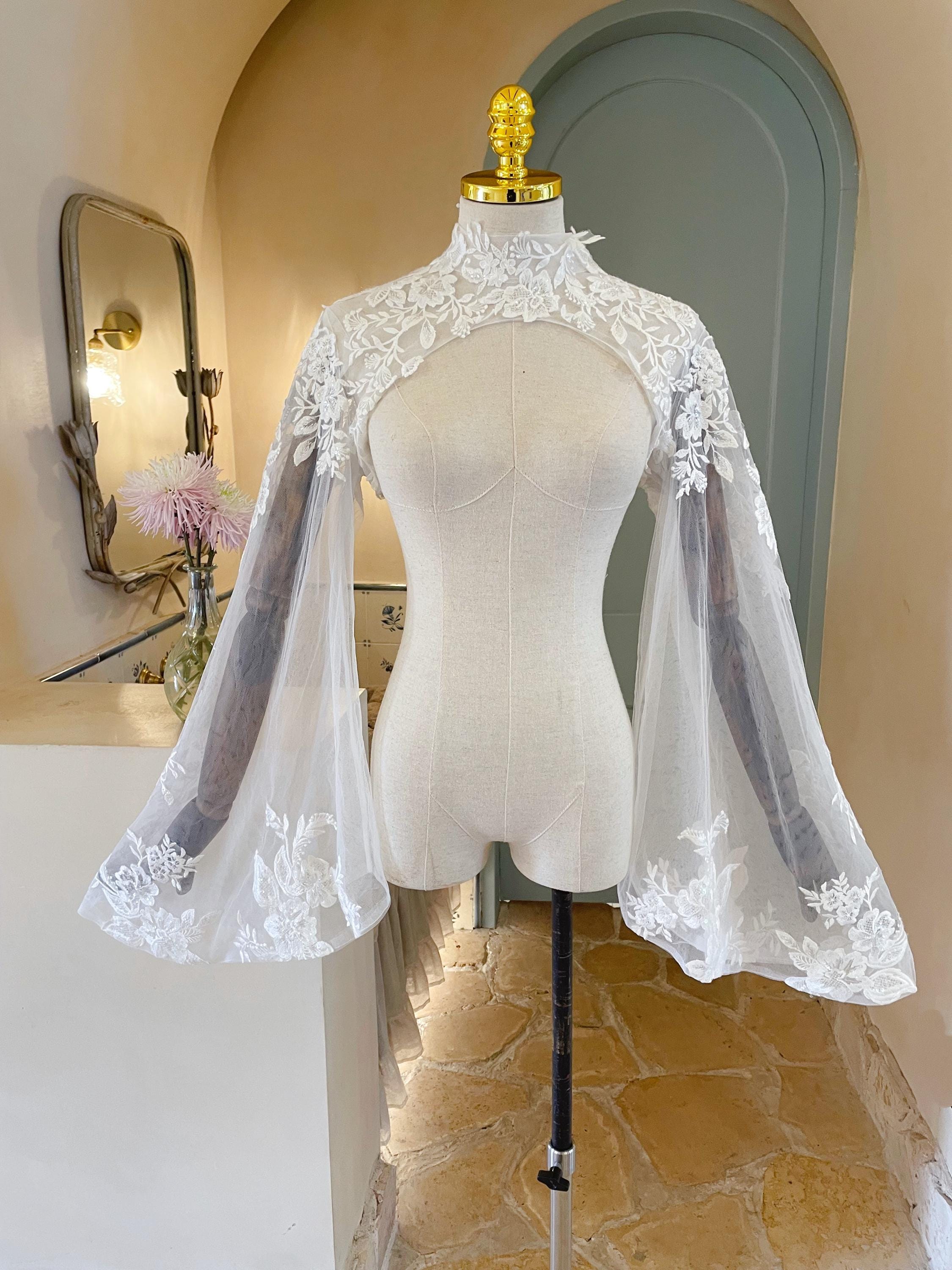 White Lace Bell Sleeve Shrug - Etsy White Lace Bell Sleeve Shrug - Etsy