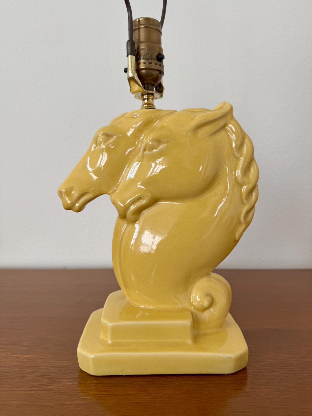 RARE Royal Haeger Horse Lamp - Ceramic Yellow Glaze Studio Pottery