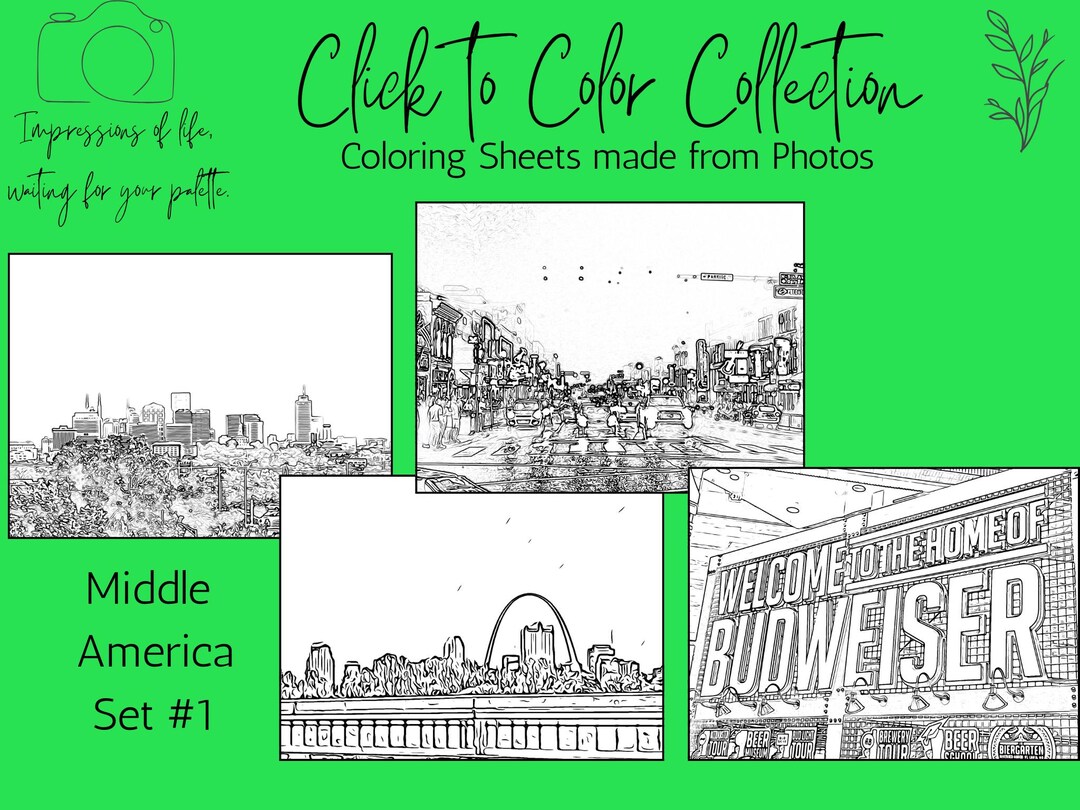 Middle America Coloring Sheets Set 1 - Etsy