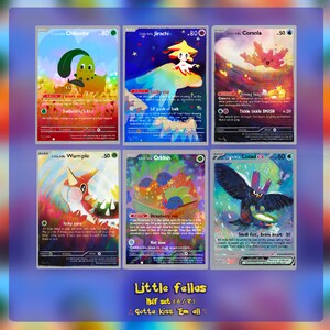 Little Fellas - Meio conjunto - 6 cartões holográficos fofos de fãs do PKM - presente perfeito para fãs e colecionadores