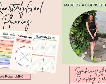 Quarterly Mental Health Goal Planning Worksheets • Therapist-Created 90-Day Self-Care Planner | Instant Digital Download