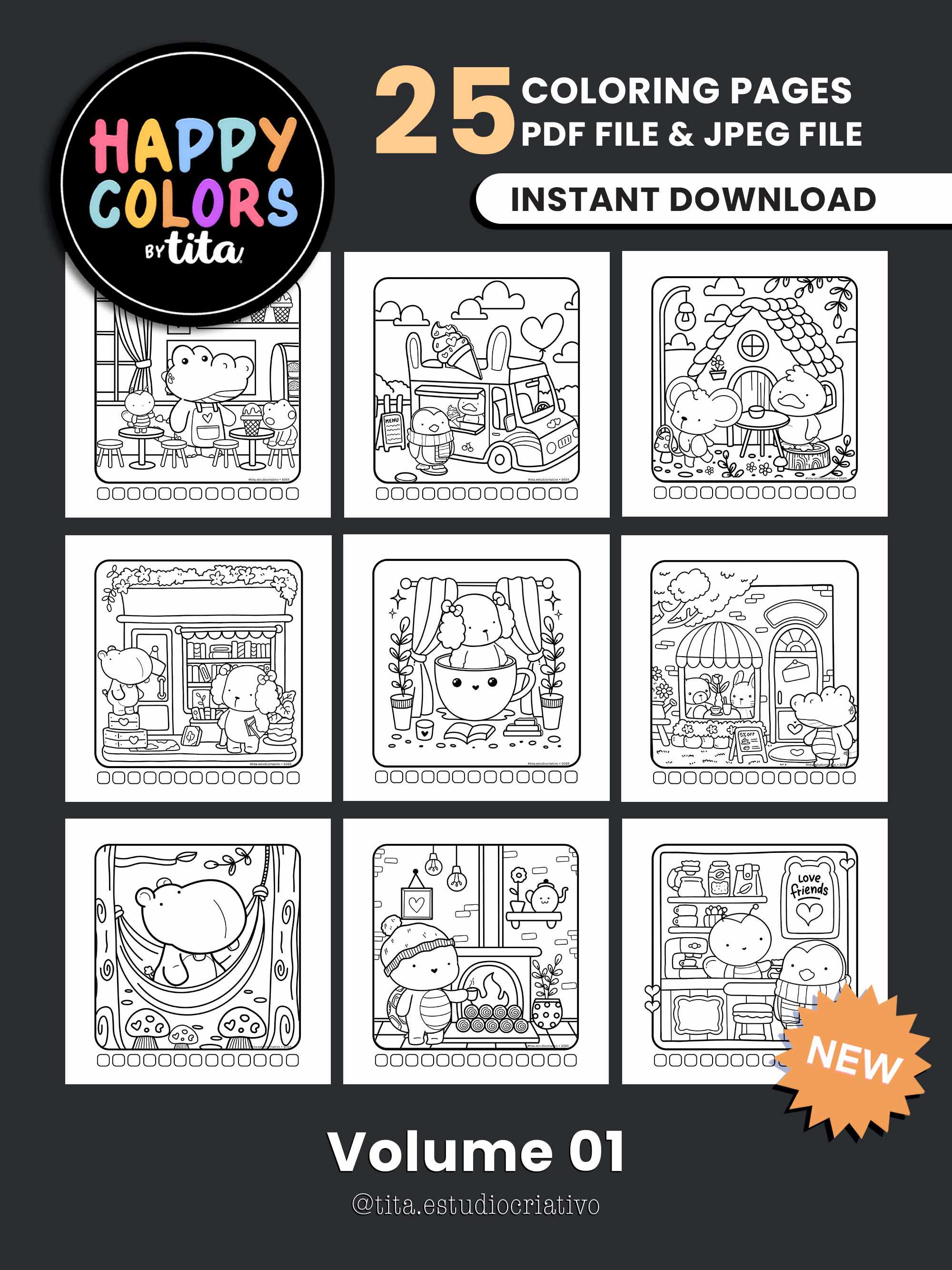 Cozy Coloring Book, Cute and Comfy Coloring Pages, Stress Relief, PDF ...