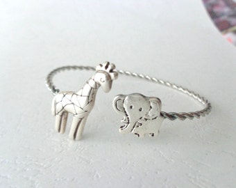 Giraffe cuff bracelet with an elephant wrap style