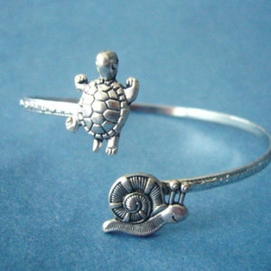 Turtle bracelet wrap style with a snail, snail wrap