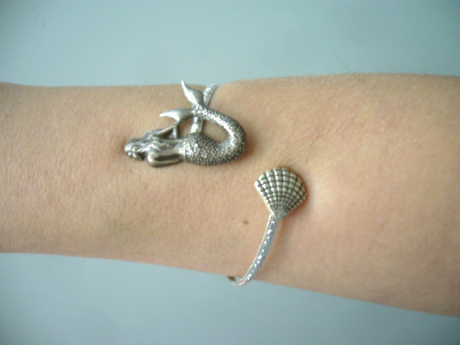 Mermaid Cat Shell Charm Bracelet and Necklace Set main image 1