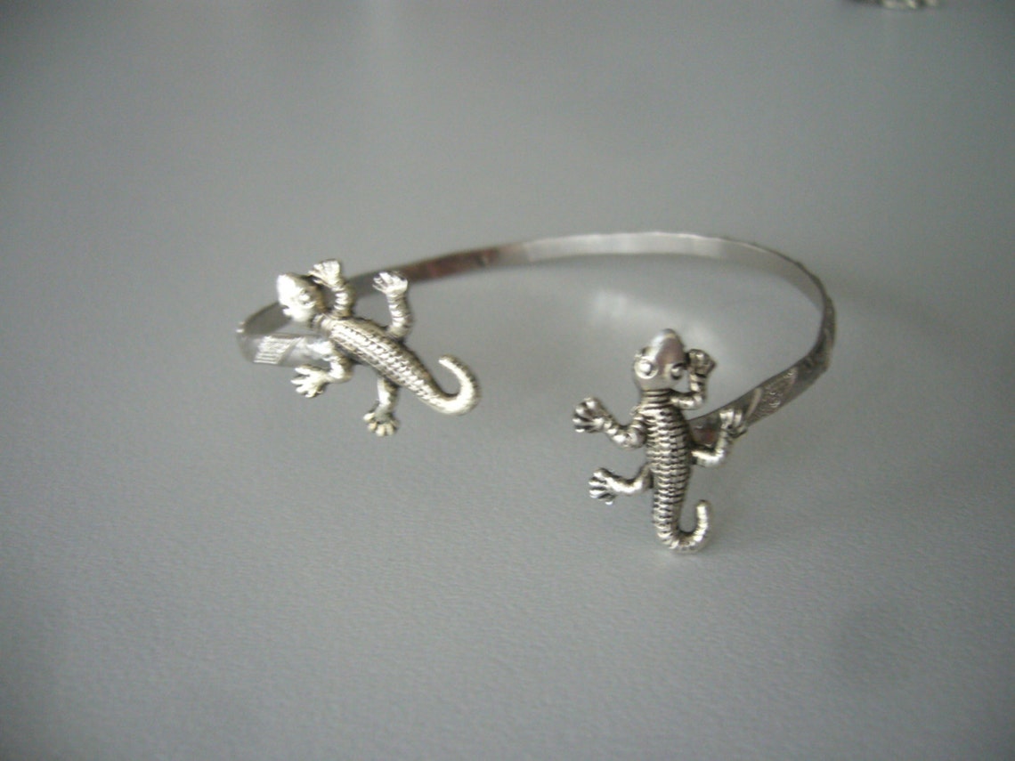 Lizard Wrap Bracelet Gecko Bracelet Animal Bracelet Charm Etsy