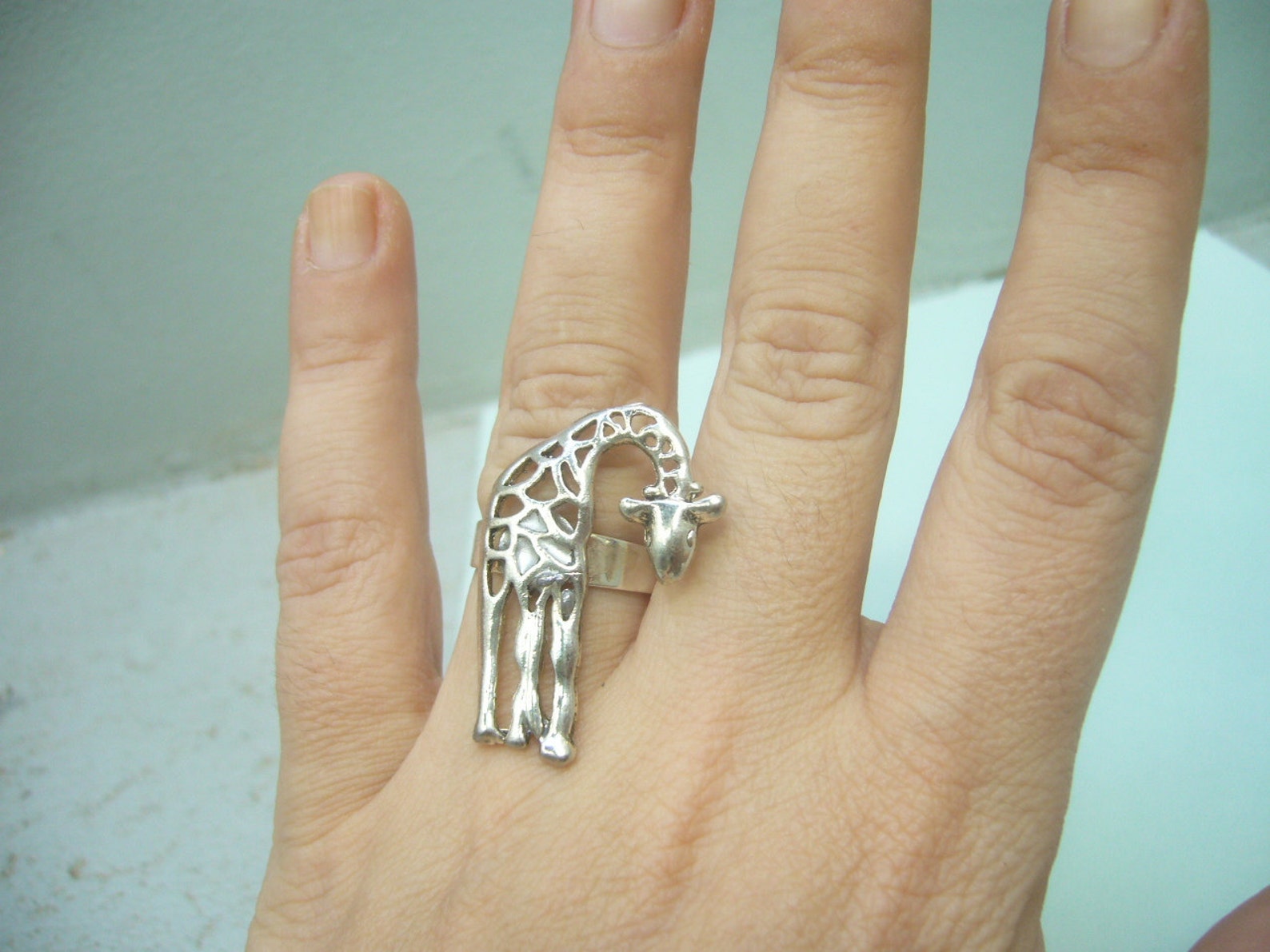 A Giraffe Ring Adjustable Ring Etsy