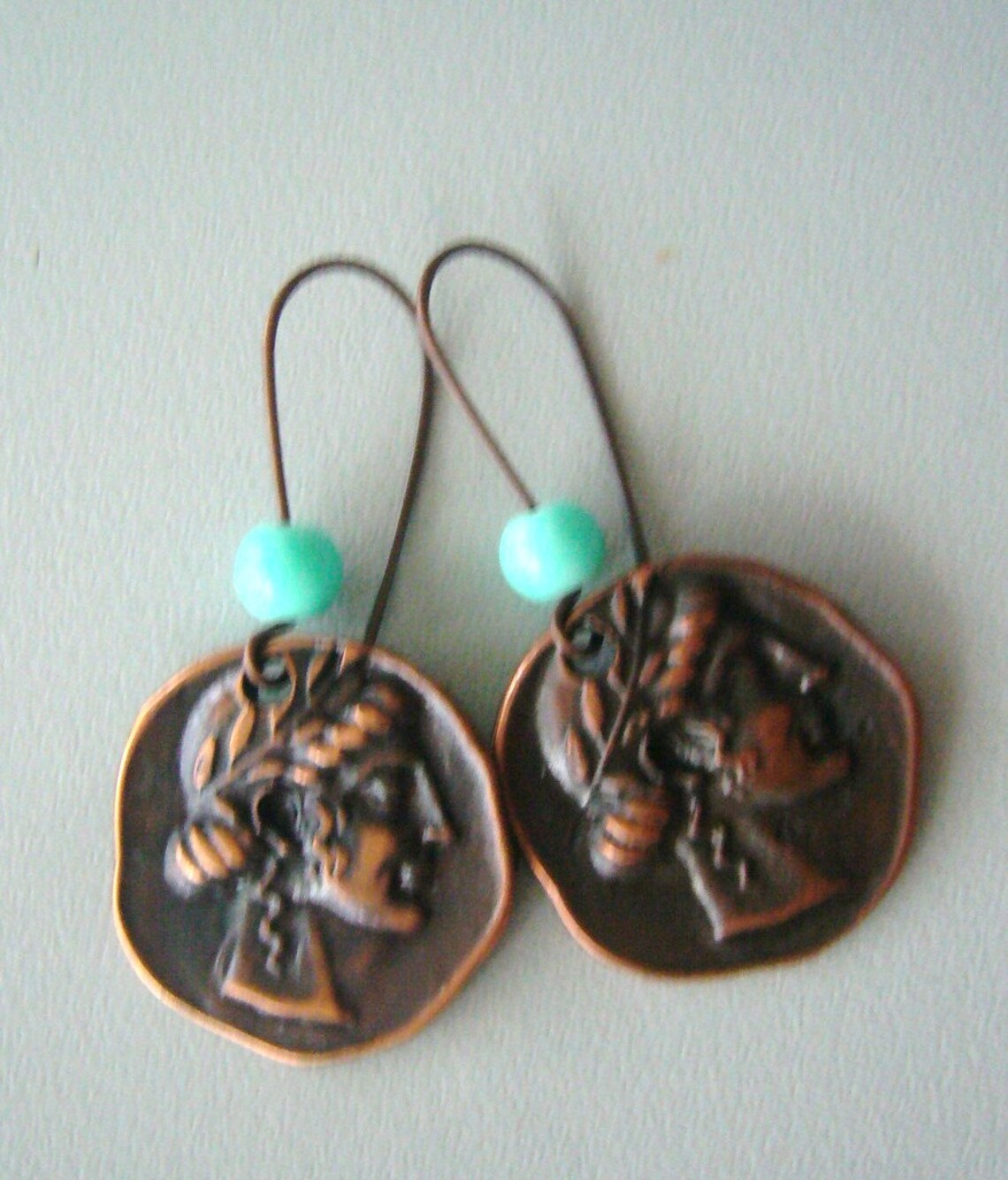 Ancient coin dangle earrings greek dangle earrings Etsy