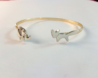 zilveren vos olifant armband