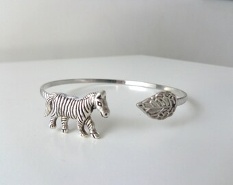 Zebra leaf bracelet cuff wrap style