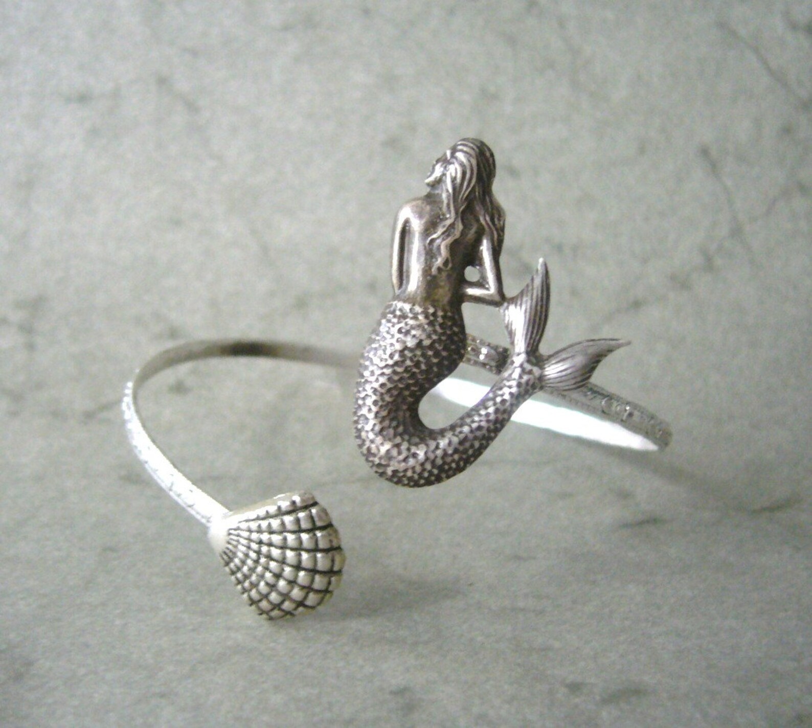 Mermaid Cat Shell Charm Bracelet and Necklace Set