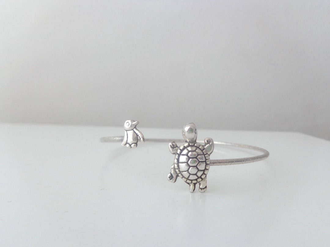 Turtle Cuff Bracelet With a Penguin Wrap Style - Etsy