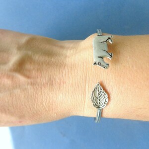 Hippopotamus cuff bracelet, wrap style, animal bracelet, charm bracelet, bangle image 3