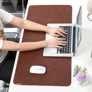 Leather Desk Pad | Waterproof Leather Keyboard Mouse Mat | Non-Slip Mat | Easy To Clean | Leather Desk Mat | Leather Mouse Pad | Gifts