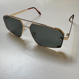 Metal Aviator Sunglasses: Geometric Double-Bridge, UV400 Protection