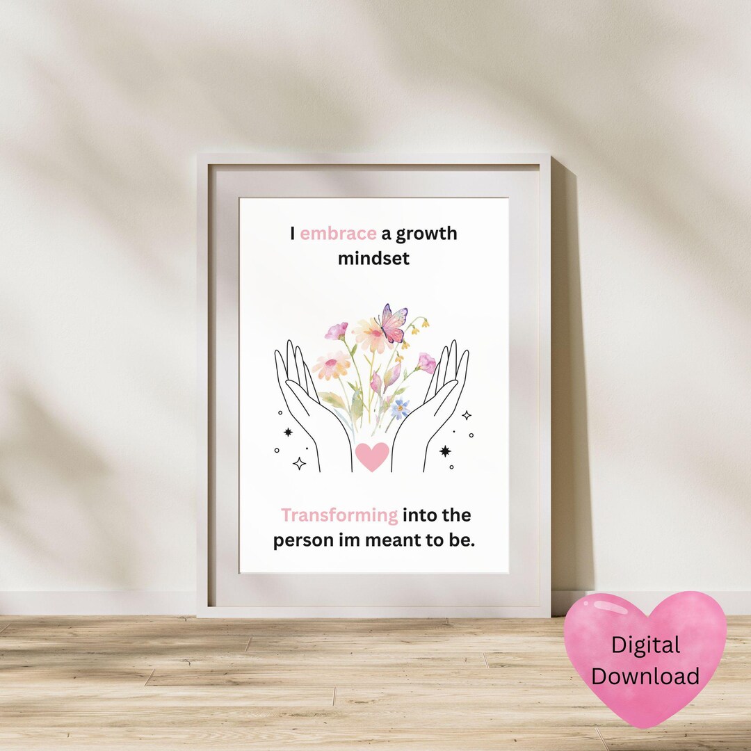 Positive Affirmation Print: Growth Mindset Wall Art (digital Download ...