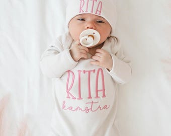 Newborn Baby Outfit, Custom Baby Apparel, Personalized Baby Coming Home Outfit, Embroidered Newborn Outfit, Baby Shower Gift, Bodysuit Baby