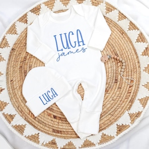 Personalized Homecoming Baby Outfit, Personalized Embroidery, Baby Shower Gift, Outfit with Baby’s Name, Outfit with Baby Name Embroidery