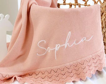 Personalized Baby Blanket, Gift for Baby, Baby Shower Gift, Custom Baby Name Blanket, Newborn Blanket, Embroidered Baby Blanket