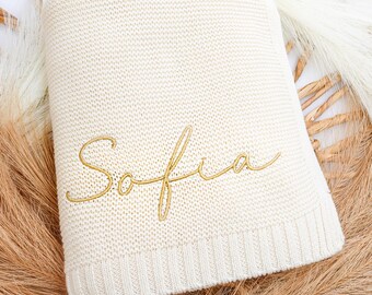 Personalized Blanket, Organic Cotton Baby Blanket, Special Blanket with Name, Stroller Blanket, Gift For Baby Shower, Soft and Cozy Blanket
