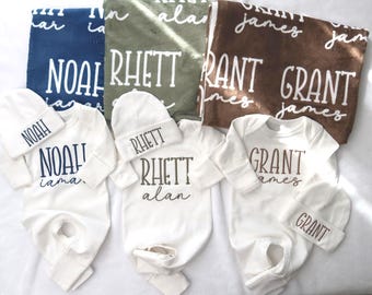 Baby Swaddle with Name or Newborn Outfit Set, Personalized Baby Gift, Baby Shower Keepsake, Embroidered Coming Home Set