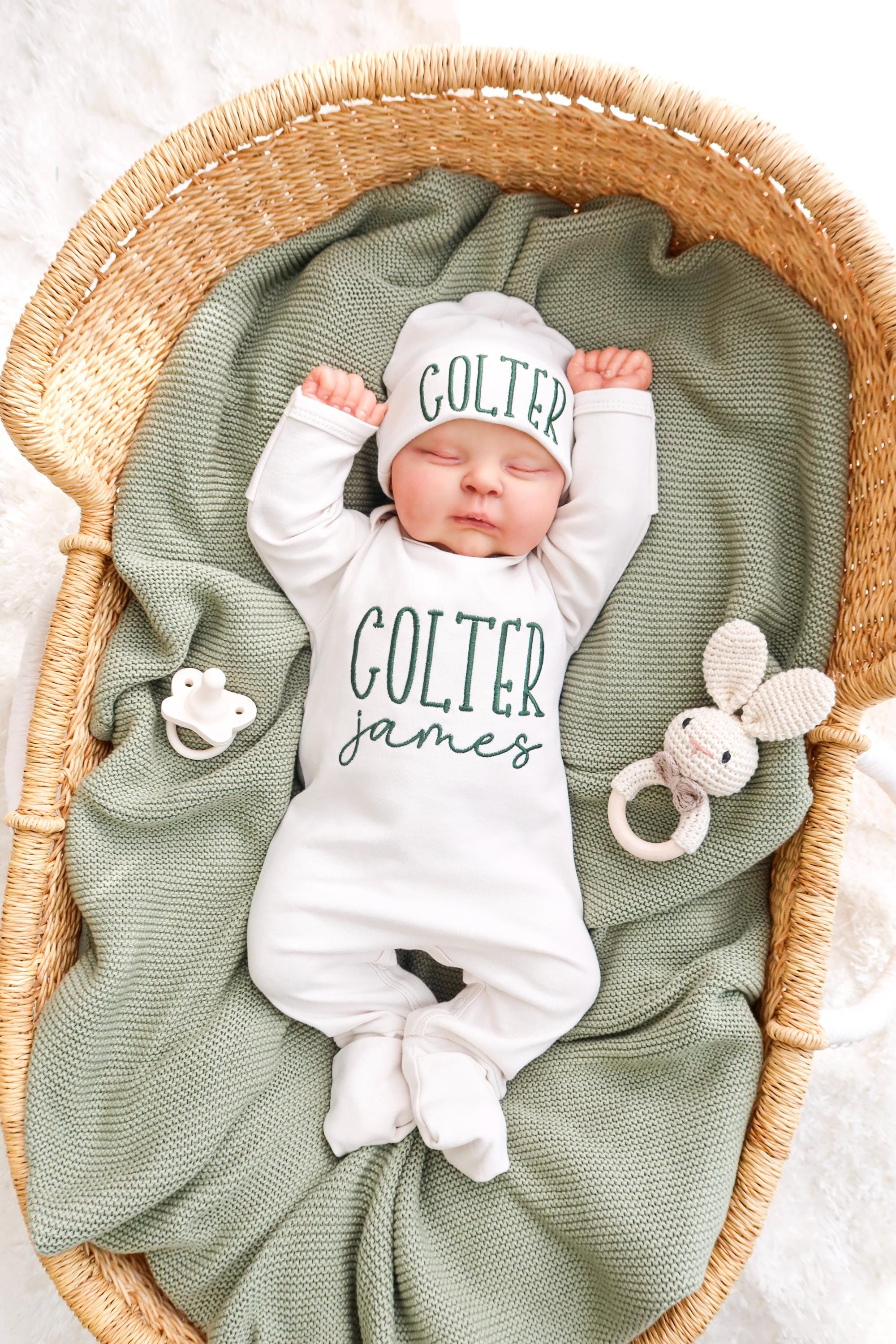 Newborn Baby Outfit, Custom Baby Apparel, Personalized Baby Coming Home Outfit, Embroidered Newborn Outfit, Baby Shower Gift, Bodysuit Baby