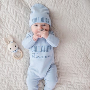 Newborn Baby Outfit, Custom Baby Apparel, Personalized Baby Coming Home Outfit, Embroidered Newborn Outfit, Baby Shower Gift, Bodysuit Baby