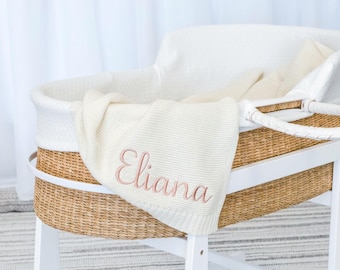 Organic Cotton Baby Blanket, Personalized Embroidered Blanket, Custom Newborn Gift, Soft Blanket for Infants, Embroidered Gift for Babies