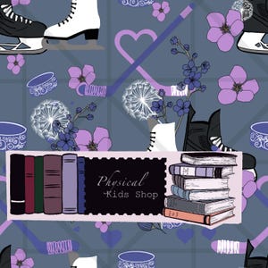Floral Hockey Love Seamless PNG pattern (digital download)
