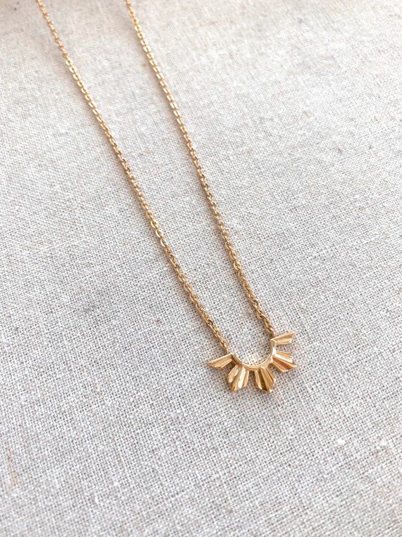 The Bayani Half Sun Necklace / Gold / Filipina Half Sun Necklace / Philippines