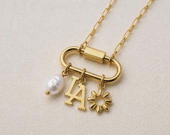 R+L Carabiner Charm Necklace