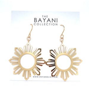 The Bayani Full Sun Drop Earrings /  Filipina Sun Earrings / Philippines